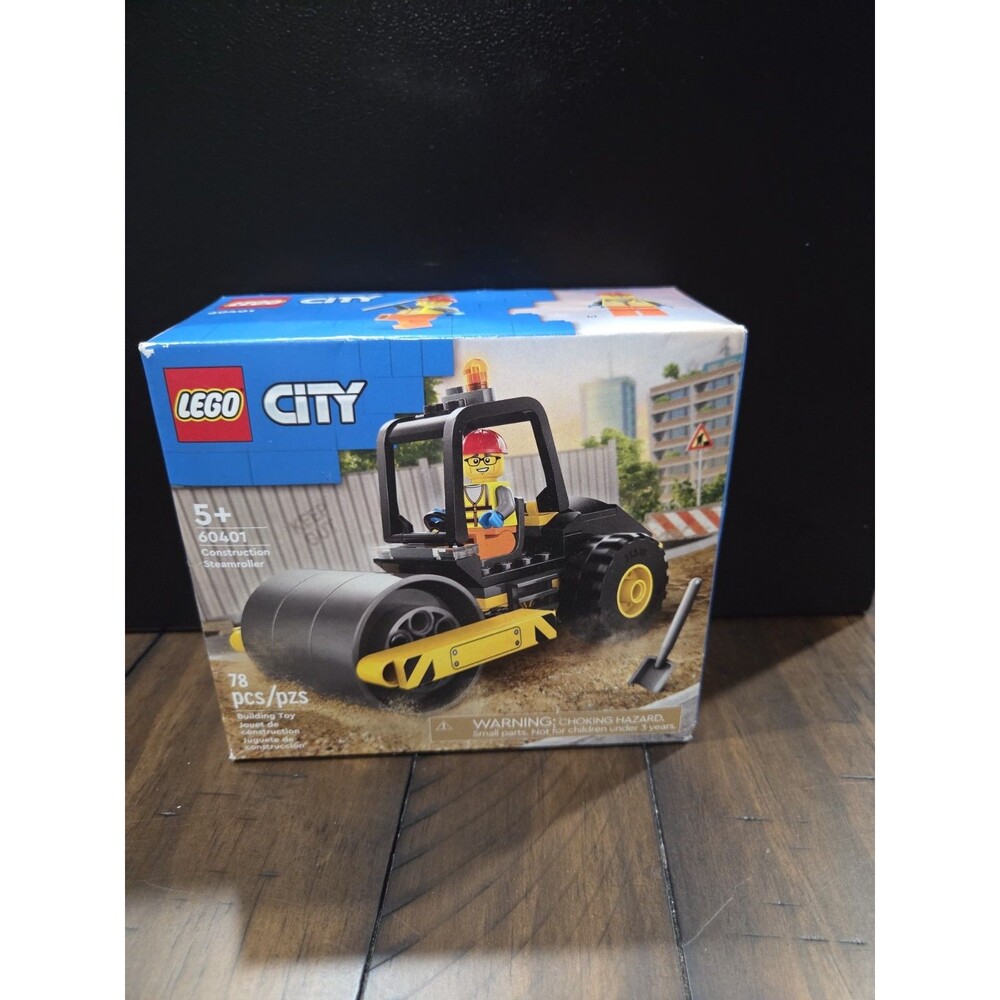 LEGO City 60401 Construction Steamroller Set 78pcs Building Toy New Sealed B7